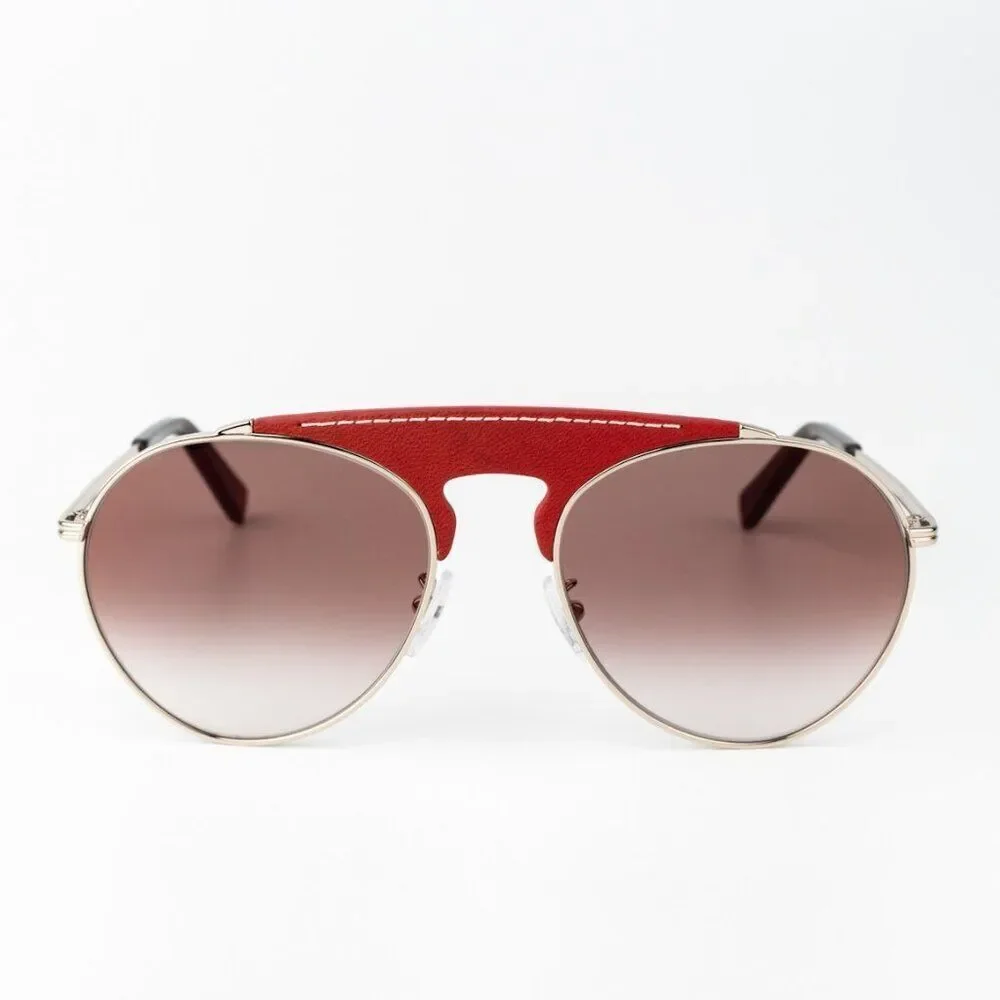 Loewe Women Sunglasses LW40005U 33G Red Leather Brown Gradient Pilot BRAND NEW